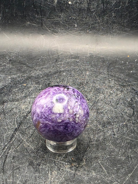 Super rare charoite sphere! 29.9mm, 1.1 inches, 1.6 ounces