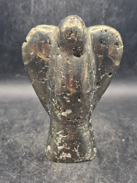 Large pyrite angel! 11.8 ounces, 3.6 inches tall, 2.4" wide