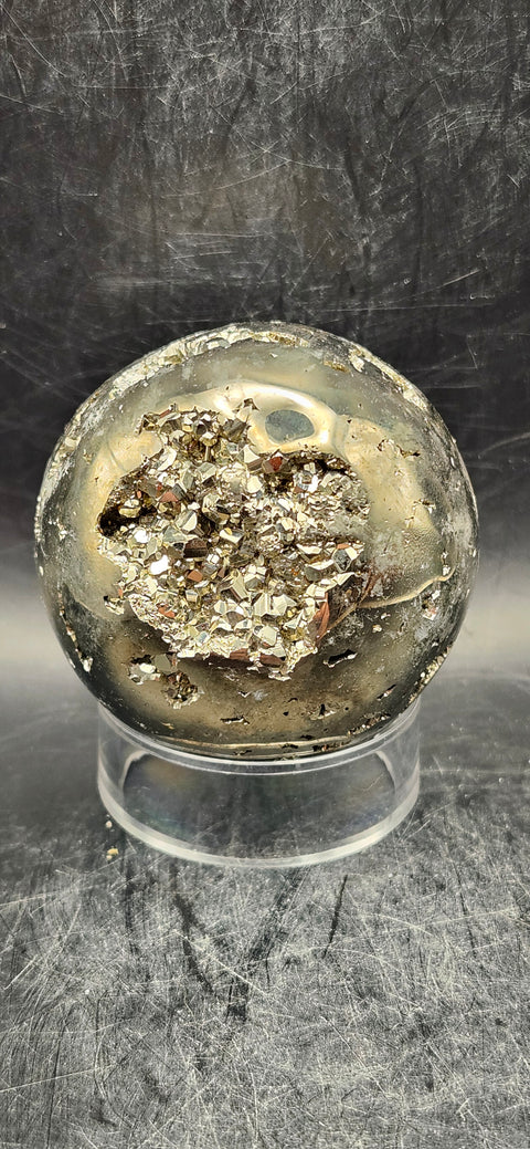 Pyrite sphere! 57.9mm, 2.2 inches, 15.6 ounces!