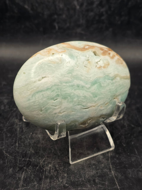 Caribbean calcite palm stone! 4.7 ounces 2.8 inches long, 2" wide