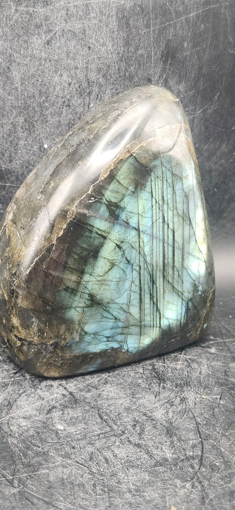 Labradorite free form! 1.3 pounds, 3.3 inches tall, 3" wide