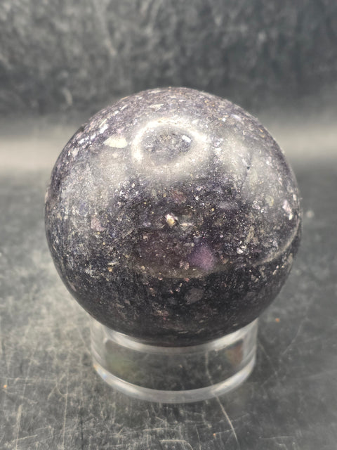 Lepidolite sphere! 12.7 ounces, 63.9mm, 2.5 inches