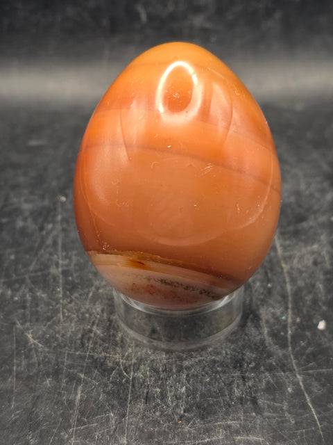 Carnelian agate egg! 6 ounces, 2.3 inches tall, 1.8 inches wide