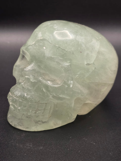 Green florite skull! 3.3 inches long, 2.6 inches tall, 1.3 pounds