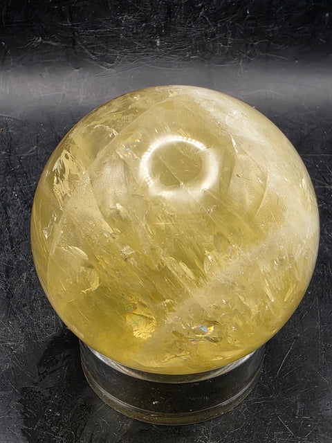 Lemon quartz sphere! 61mm, 2.4 inches, 11.2 ounces +