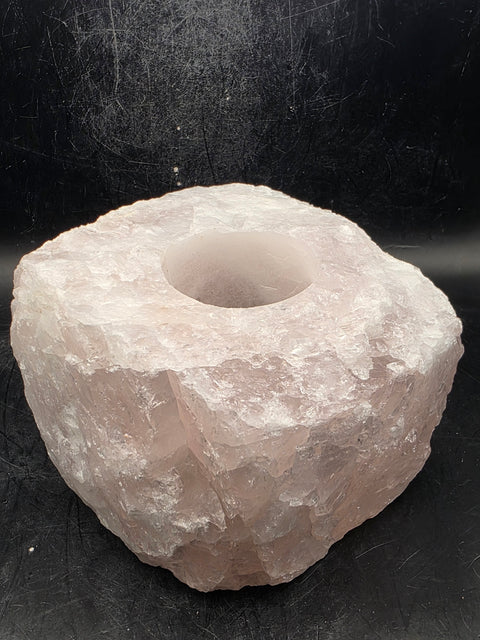 Rose quartz candle holder! 2 pounds, 4 inches by 3 inches!