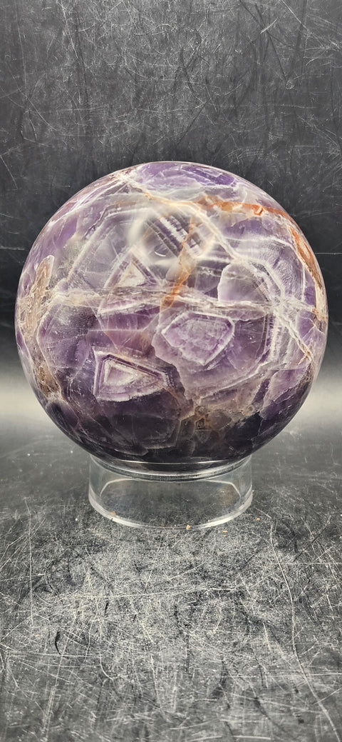 Dream amethyst sphere! 80.3mm, 3.1 inches, 1.9 pounds!