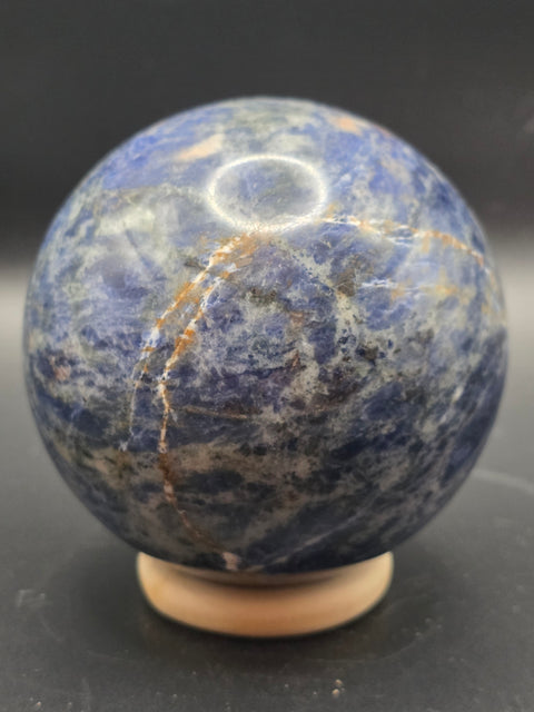 Sodalite sphere! Uv reactive, 78.9mm, 3.1 inches, 1.7 pounds