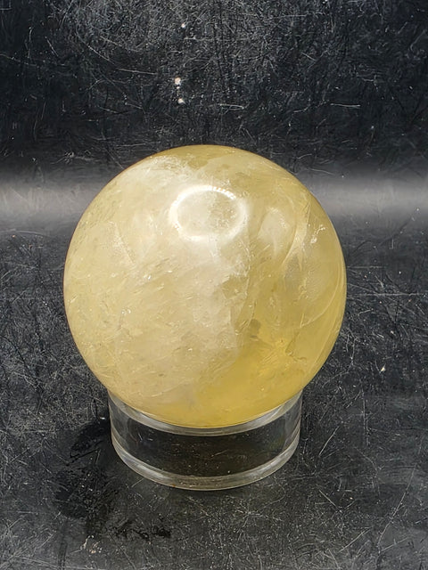 Lemon quartz sphere! 61mm, 2.4 inches, 11.2 ounces +
