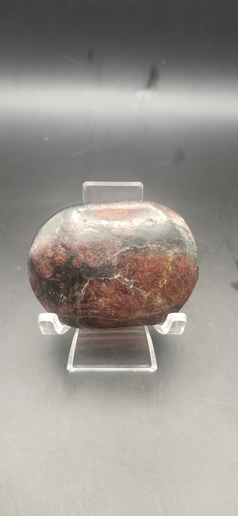 Astrophyllite garnet firework palm stone. 2.25 inches, 3 ounces