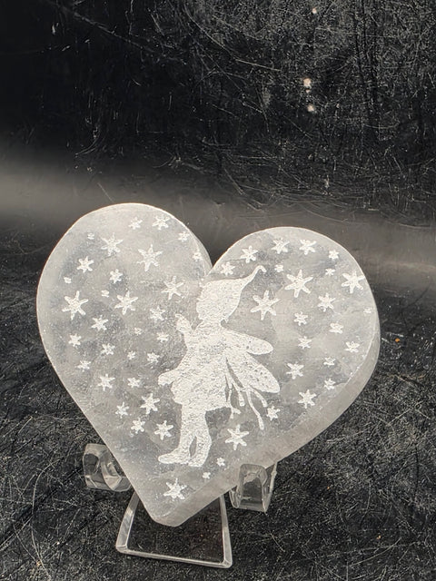 Selenite fairy heart! 2 inches by 2 inches!