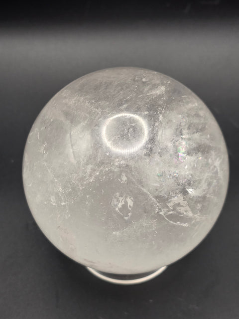 Large clear quartz sphere! 79.3mm, 3.1 inches, 1.8 pounds