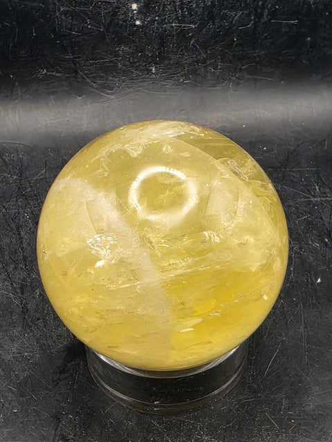 Lemon quartz sphere! 61mm, 2.4 inches, 11.2 ounces +
