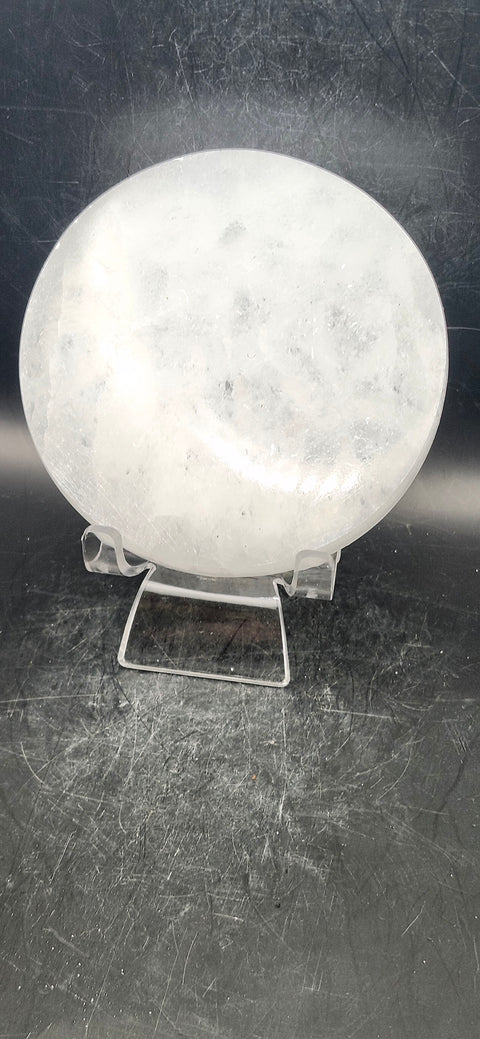 Selenite flower of life charging plate! 4 inches, 10 ounces,.65 thick