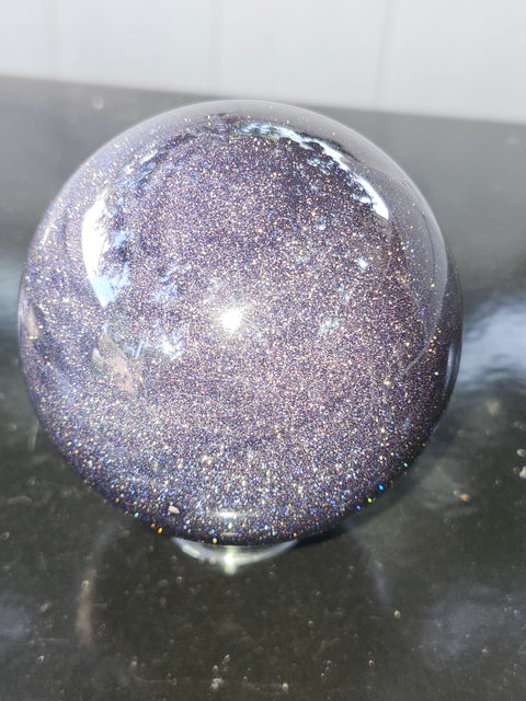 Blue golden sandstone sphere! 1.7 pounds, 78mm, 3 inches