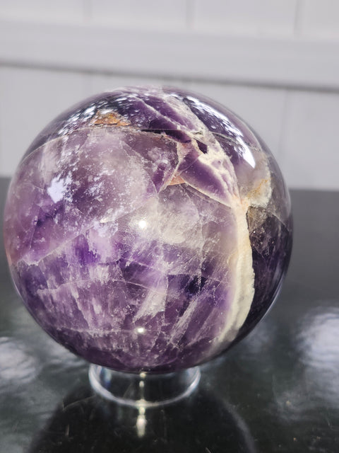 Dream amethyst sphere! 75.8mm, 2.98 inches, 1.5 pounds