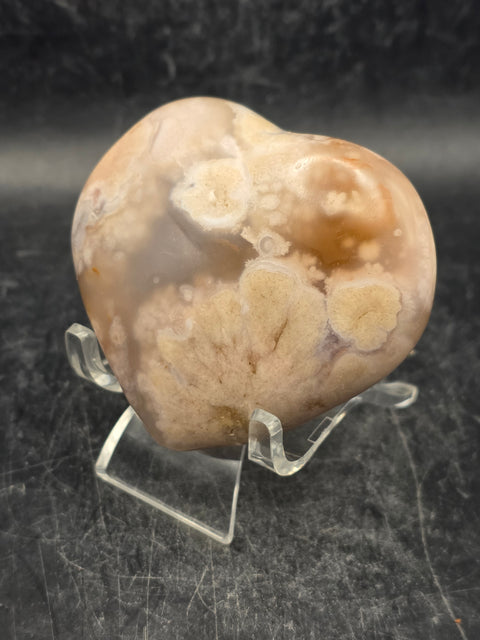 Druzy Carnelian agate heart! 4.8 ounces, 2.5 inches tall, 2.3" wide