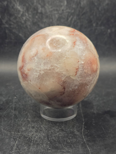 Pink amethyst flower agate sphere! 66mm, 2.6 inches, 13.8 ounces