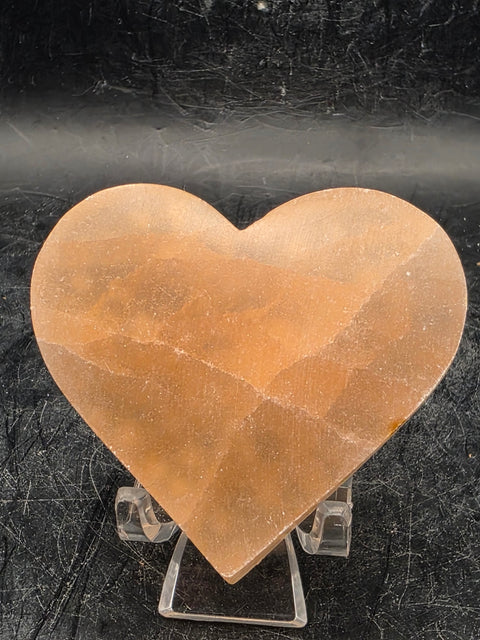 Peach selenite fairy heart!! 2 inches by 2 inches!!