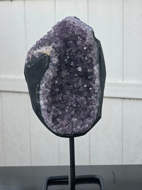 XXL grade AA amethyst on metal stand 4.15 pounds 11 inches tall with stand