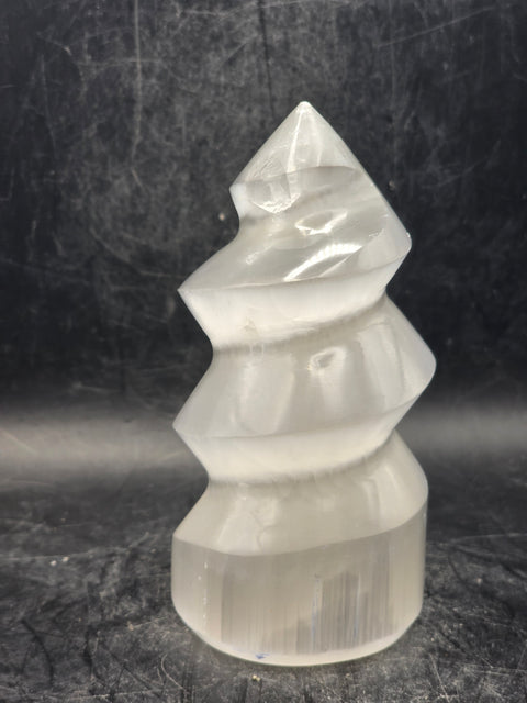 Selenite spiral tower! 3.9 inches tall, 9 ounces!