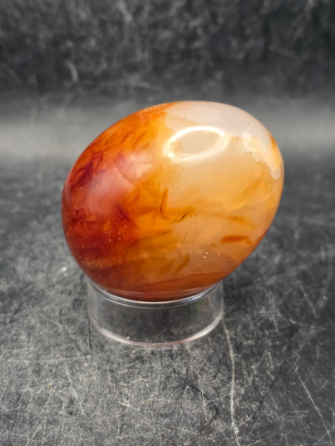 Druzy Carnelian agate egg! 4.5 ounces, 2 inches tall, 1.6" wide