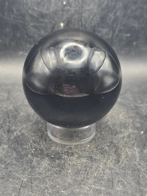 Black obsidian blue tree of life sphere, 2.3 inches, 10 ounces!