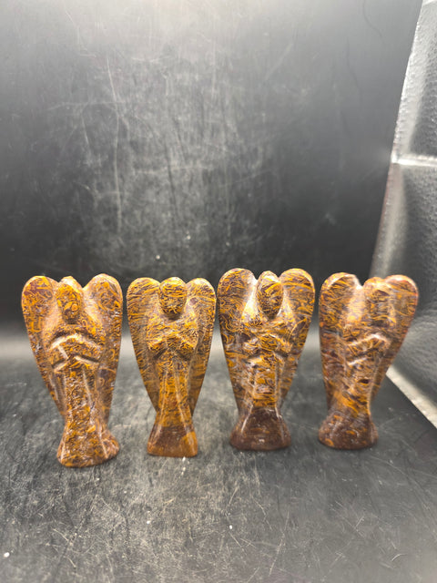 Miriam jasper gemstone angel! 3 inches tall, 1.6 ounces!