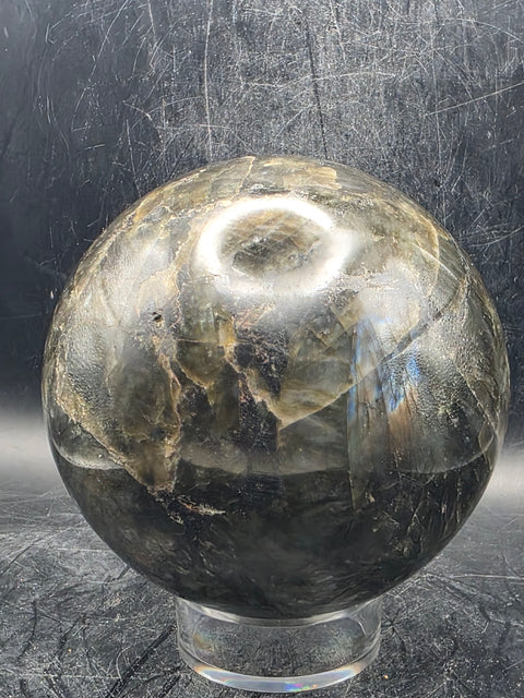 Large Labradorite sphere! 2.10 pounds, 3.6 inches, 92.8mm