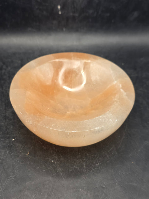 Peach selenite bowl! 3.9 inches wide, 12 ounces!