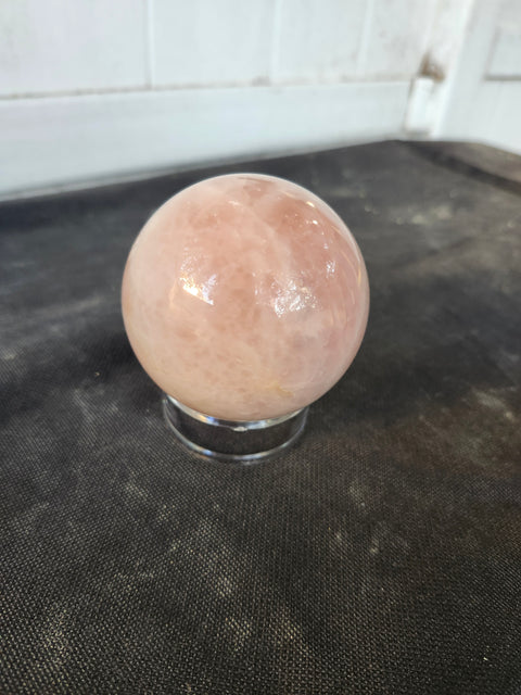 12 ounce, 63.4mm, 2.5 inch rose quartz sphere