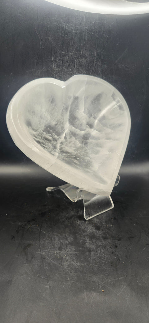 Selenite heart bowl! 1.10 pounds, 5.5 inches wide
