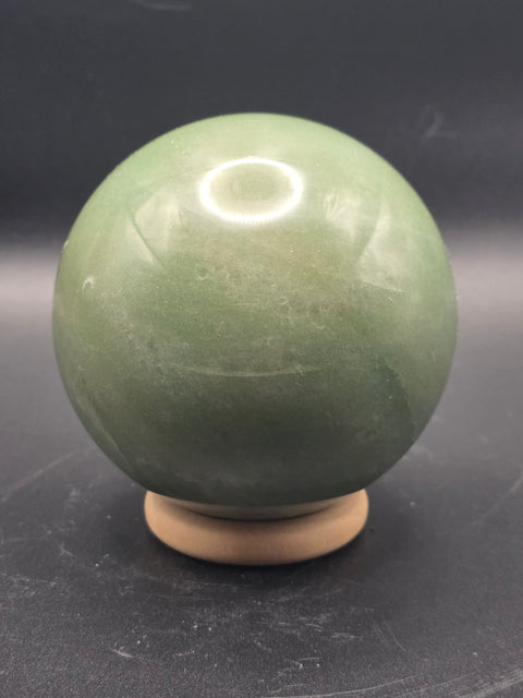 Large green aventurine sphere! 76.3mm, 3 inches, 1.5 pounds