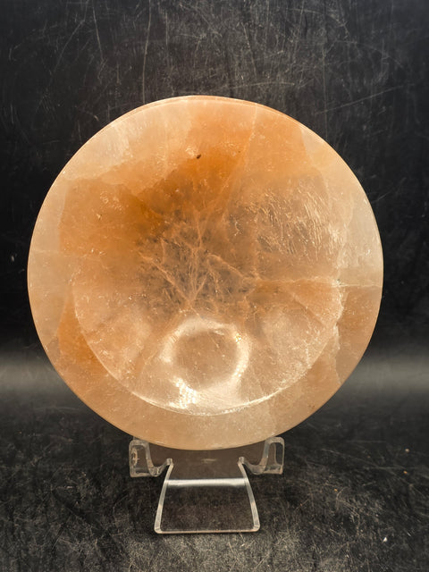 Peach selenite bowl! 3.9 inches wide, 12 ounces!