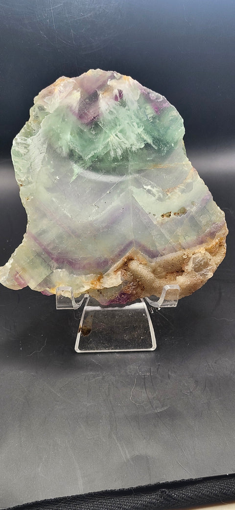 Snowflake florite slab! 14 ounces, 5 inches tall, 4.5 inches wide