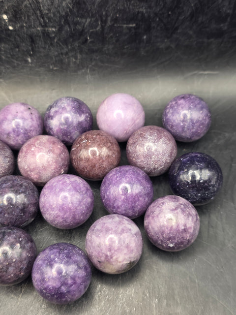 Mini 22mm, .8 inch lepidolite sphere!