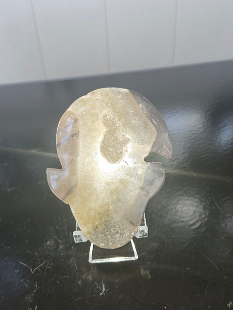 Druzy agate elf! 3.74 inch tall, 2.71 inch wide, 5 ounces
