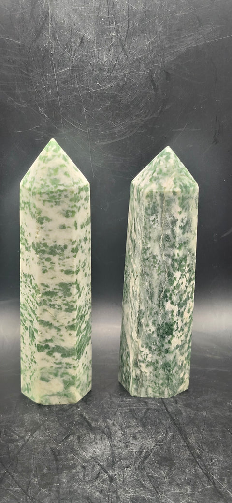 Tree agate tower! 3.5 inches, 3.8 ounces!