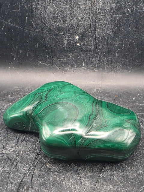 Malachite polished free form! 13 ounces, 4 inches long, 2.7" wide