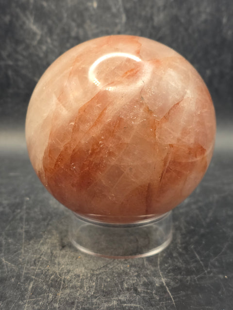 Fire quartz "red hematoid" sphere! 76.9mm, 3" 1.6 pounds