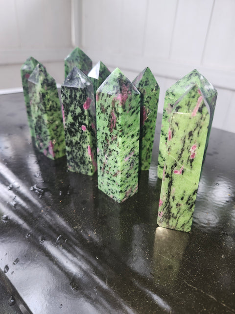3.5 to 4 inch ruby in zoisite tower uv reactive