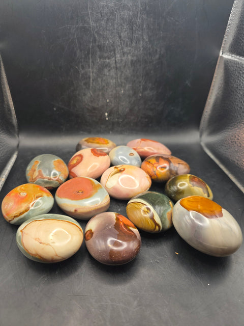 Polychrome jasper palm stone! 1.9 too 2.2 inches