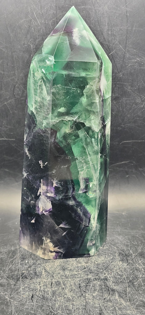 Large feather florite tower! 6 inches tall, 1.10 pounds!