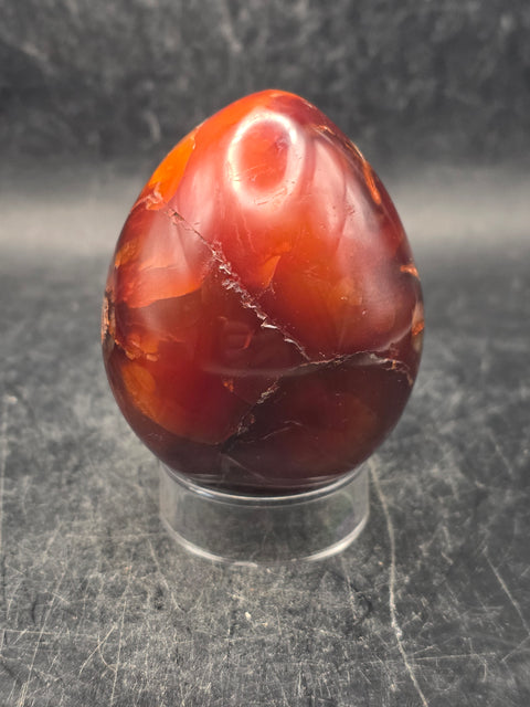 Carnelian agate egg! 5.5 ounces, 2.2 inches tall, 1.7 inches wide