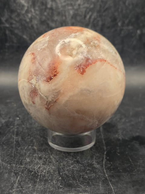 Pink amethyst flower agate sphere! 66mm, 2.6 inches, 13.8 ounces
