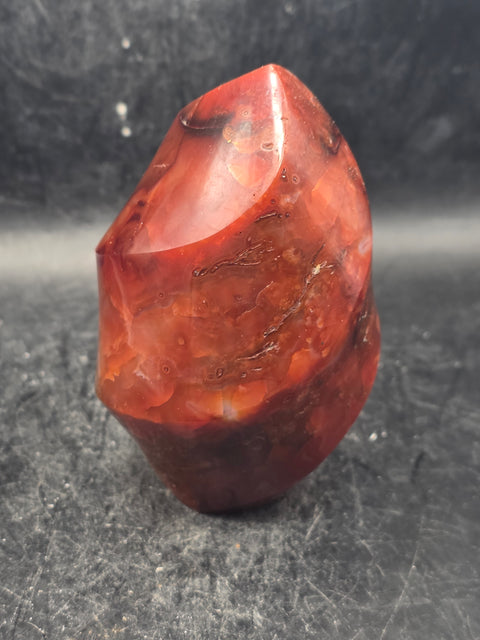 Carnelian agate flame tower! 12.5 ounces, 3.5 inches tall, 2.3".wide