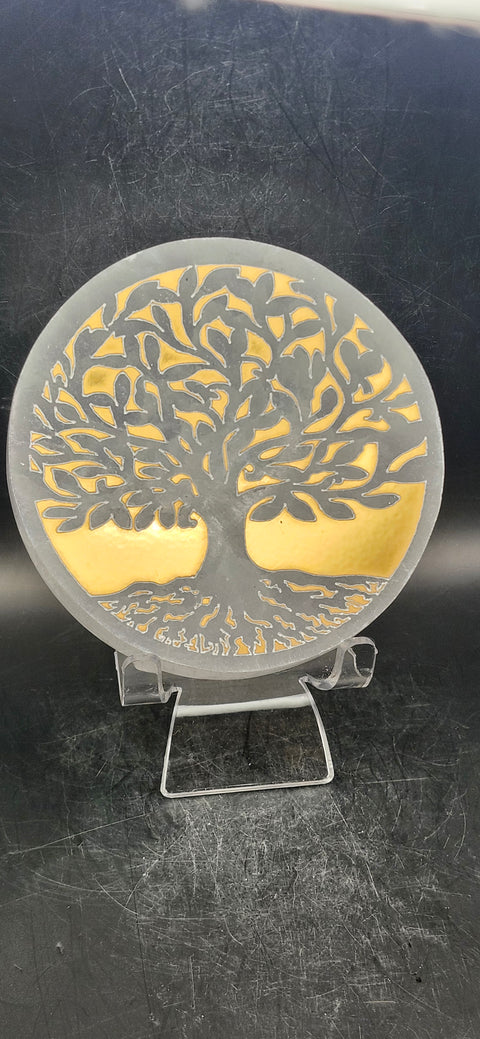 Selenite tree of life charging plate! 4 inches long, .67 thick, 10 ounces