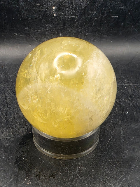 Lemon quartz sphere! 61mm, 2.4 inches, 11.2 ounces +