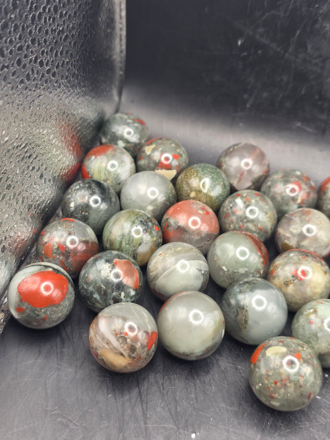 Mini 22mm, .8 inch African bloodstone sphere!