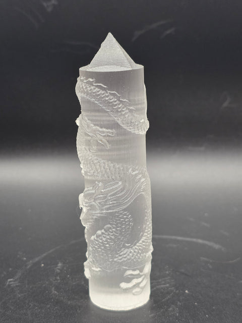 Dragon selenite tower! 4.25 inches tall, 4 ounces